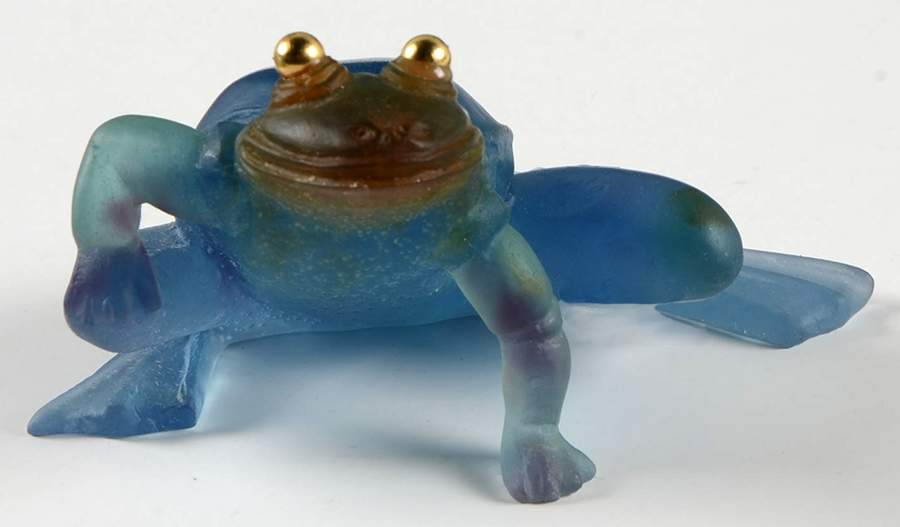 Daum Figurines Dancing Frog-Blue - No Box by Daum-1