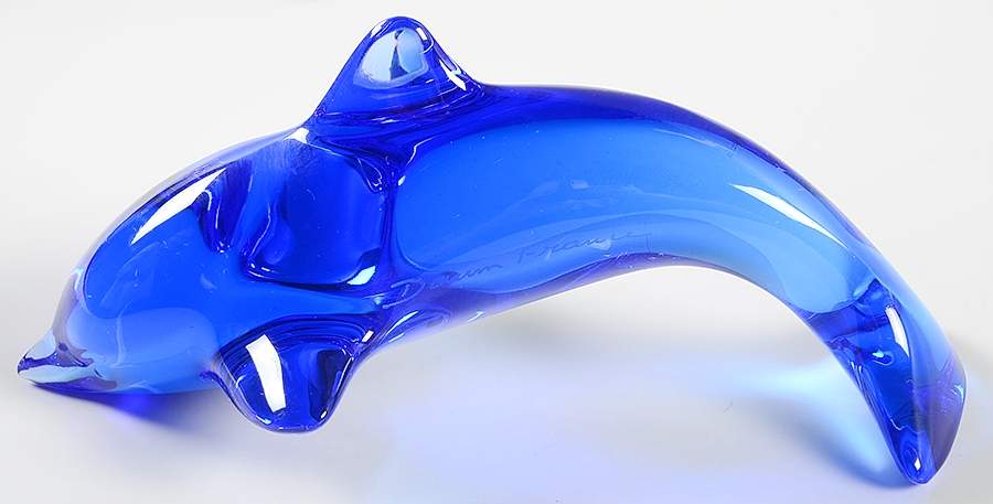 Daum Figurines Dolphin-Cobalt Blue - No Box by Daum-1