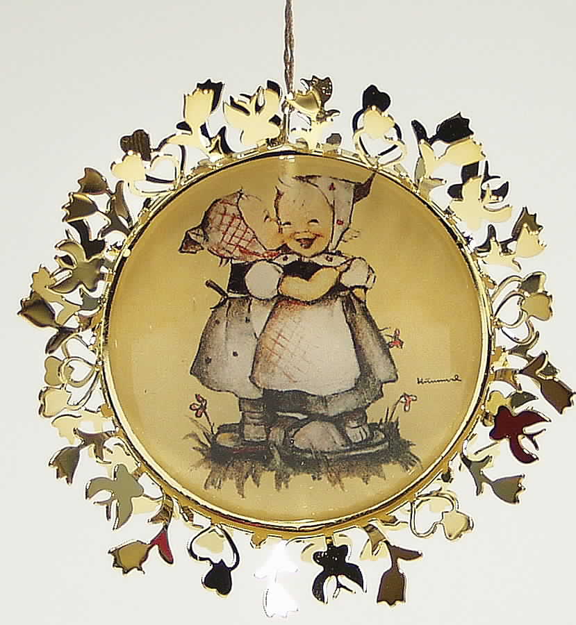 Hummel Gold Telling Her Secret - Boxed by Danbury Mint-1
