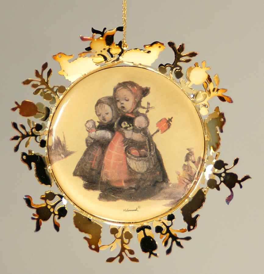 Hummel Gold Children On The Church Road - Boxed by Danbury Mint-1