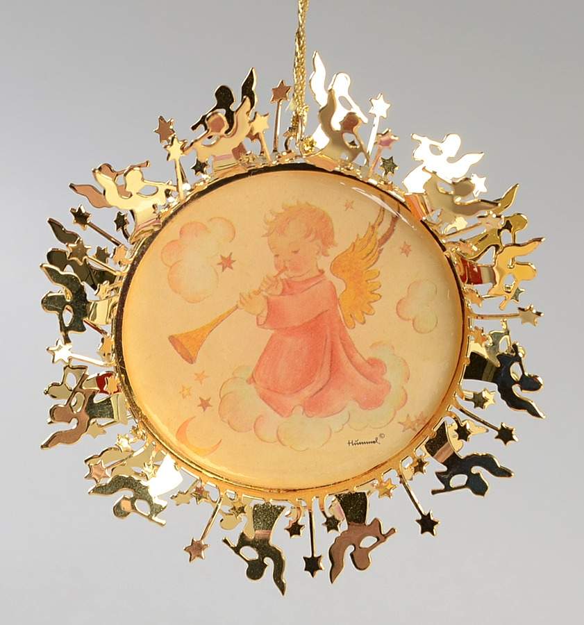 Hummel Gold Trumpeting From Clouds - No Box by Danbury Mint-1
