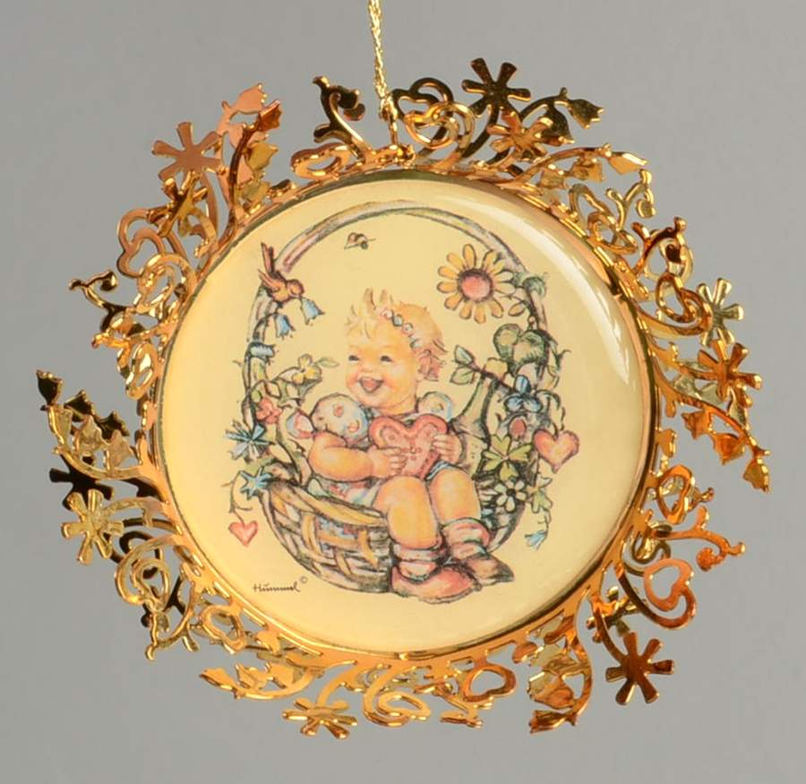 Hummel Gold Spring Basket - No Box by Danbury Mint-1