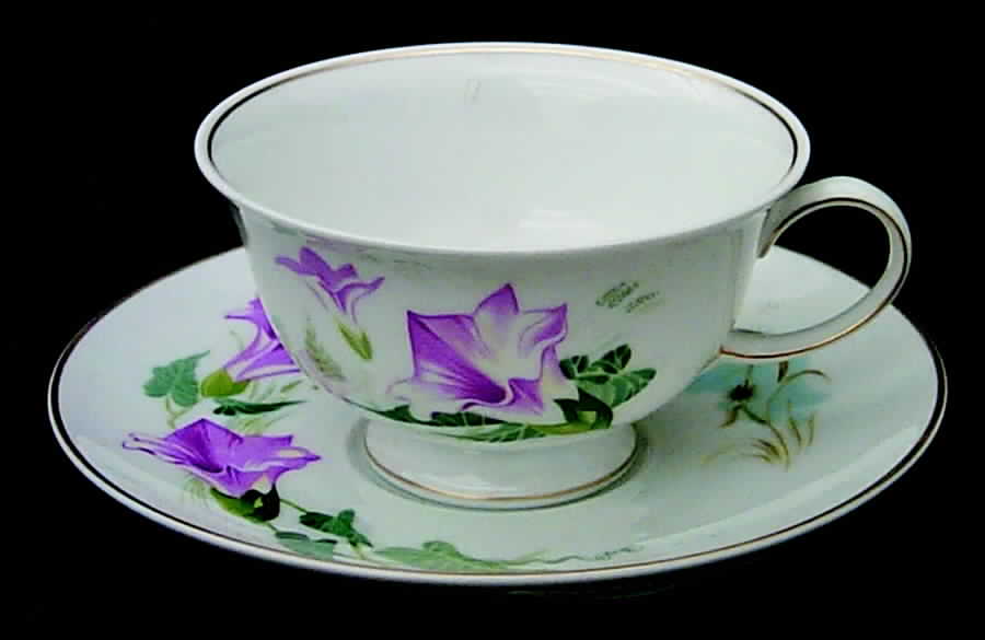 Wildflowers of America Cup & Saucer Morning Glory - No Box by Danbury Mint-1
