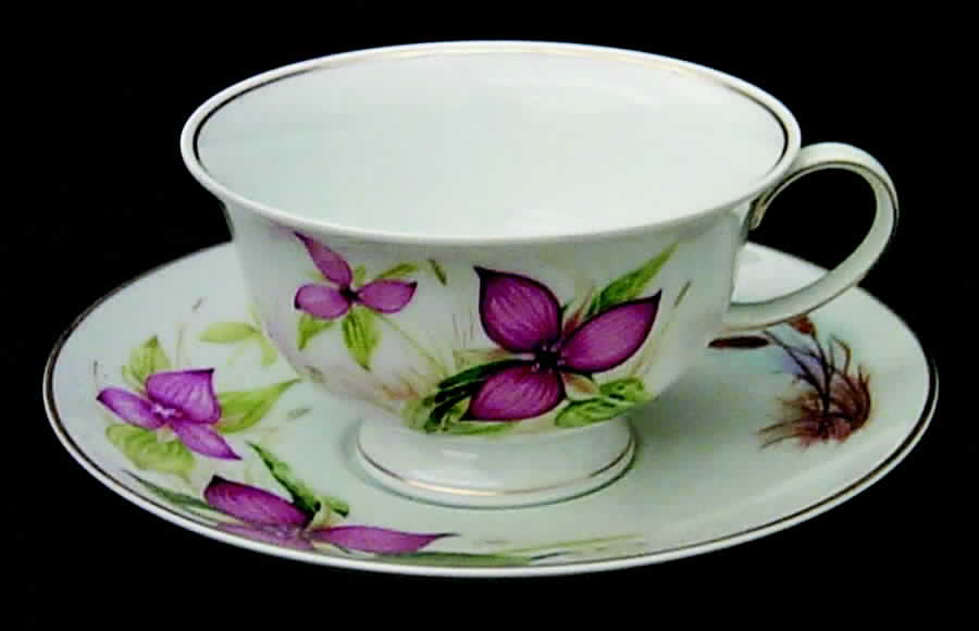 Wildflowers of America Cup & Saucer Wake Robbin - No Box by Danbury Mint-1