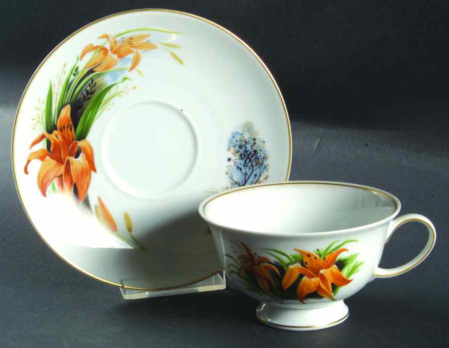 Wildflowers of America Cup & Saucer Day Lily - No Box by Danbury Mint-1
