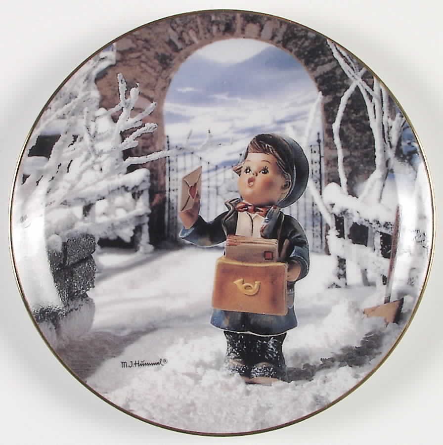 Hummel Calendar Plate February-Valentines Day - No Box by Danbury Mint-1