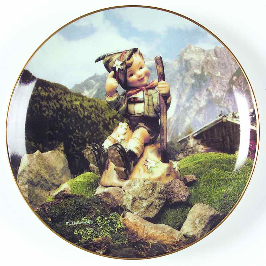 Hummel Calendar Plate October-Autumn Outings - No Box by Danbury Mint-1