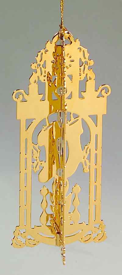 1983 Gold Christmas Ornament Collection Fireplace - No Box by Danbury Mint-1