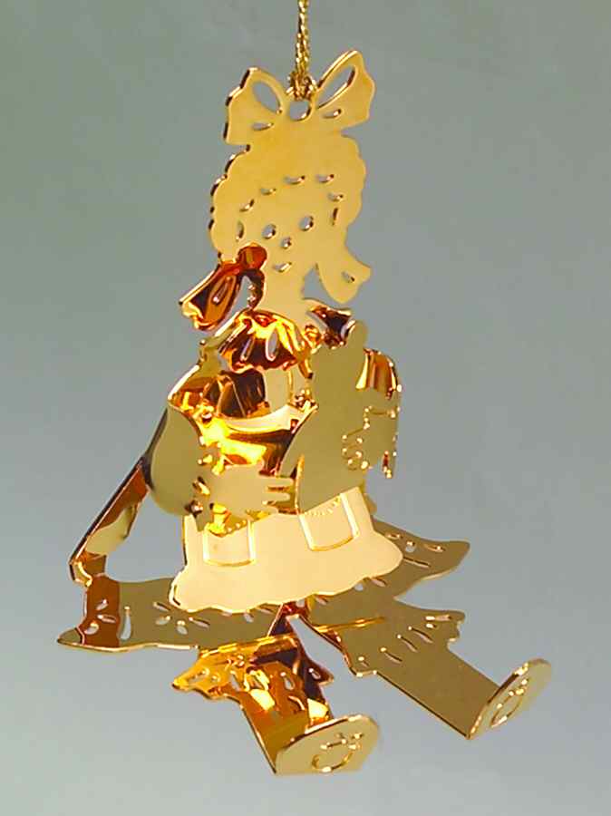 1983 Gold Christmas Ornament Collection Rag Doll - Boxed by Danbury Mint-1