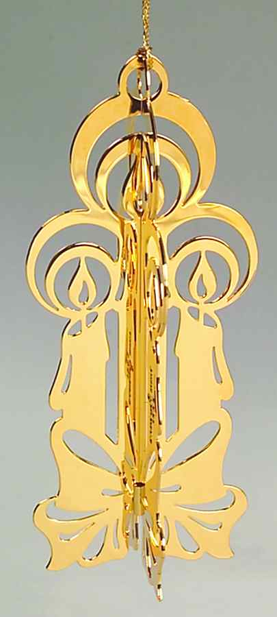 1983 Gold Christmas Ornament Collection Candles - No Box by Danbury Mint-1