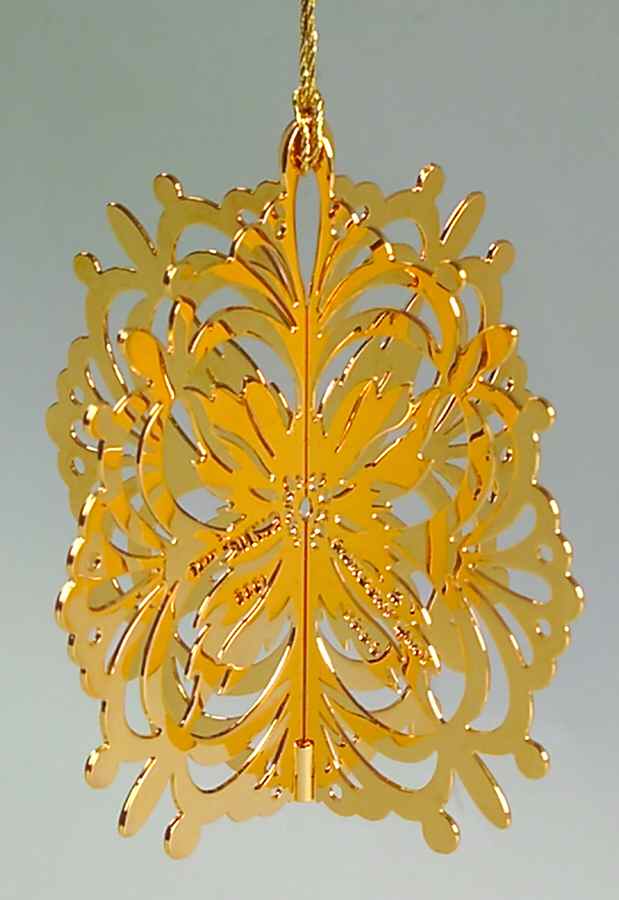 1983 Gold Christmas Ornament Collection Poinsettia - No Box by Danbury Mint-1