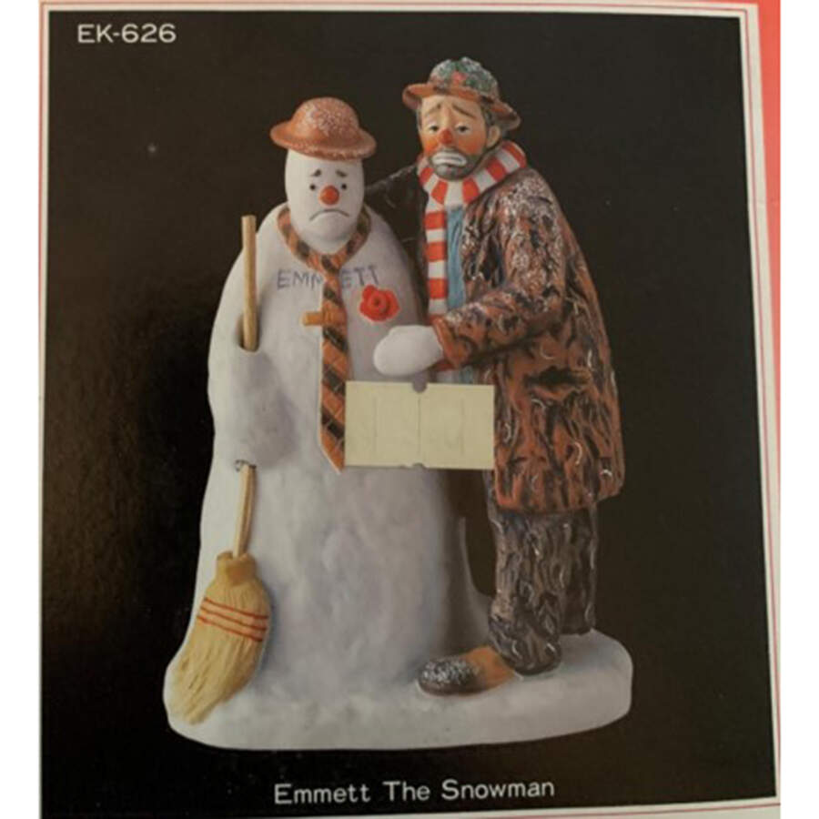 Emmett Kelly Clowns Emmett The Snowman - With Box by Dave Grossman-1