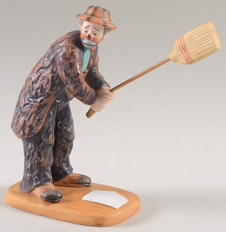 Emmett Kelly Clowns Emmett At Bat - No Box by Dave Grossman-1