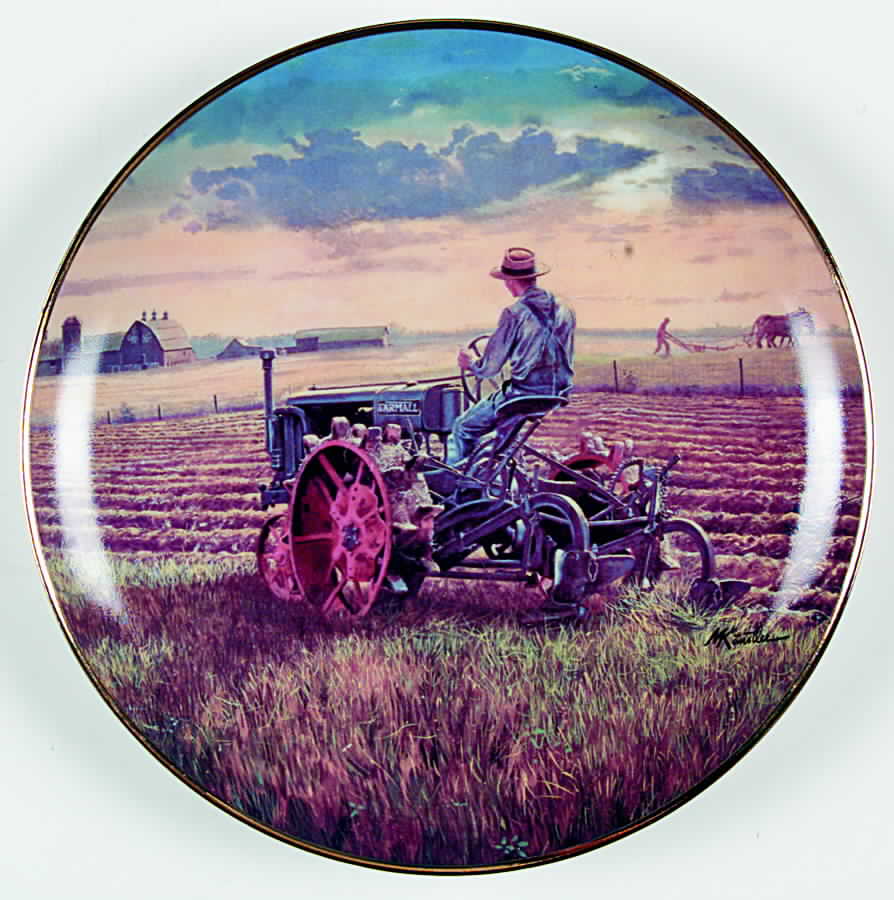 Farmland Memories Plowing At Sunset - No Box by Danbury Mint-1