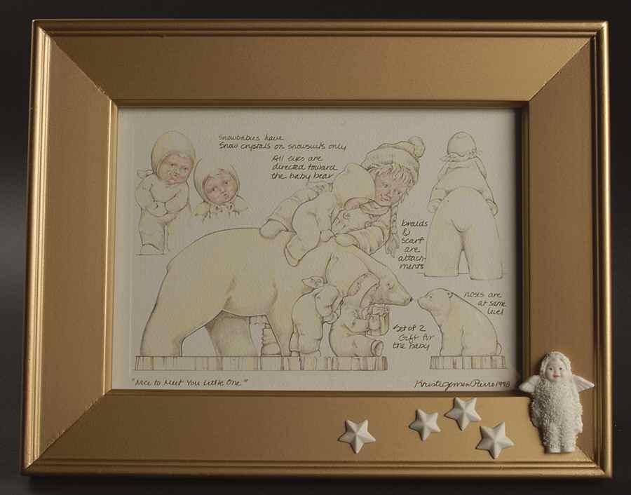Snowbabies Friendship Club Figurine 1998-1999 Friendship Club Picture Frame - Boxed by Department 56-1