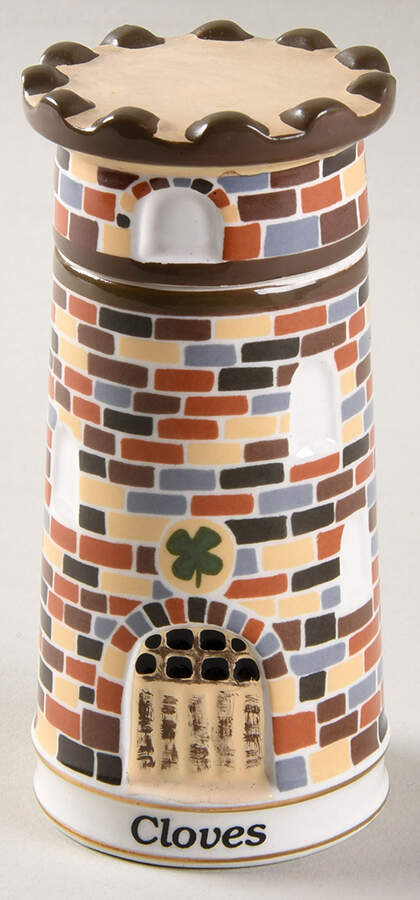 Spices of The World Cloves-Irish Castle Tower - Spice Jar Set-Ind Jar-Motif 7 by Danbury Mint-1