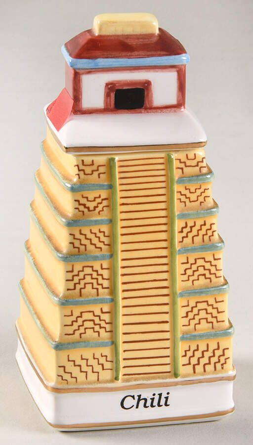 Spices of The World Chili-Mexican Mayan Pyramid - Spice Jar Set-Ind Jar-Motif 4 by Danbury Mint-1
