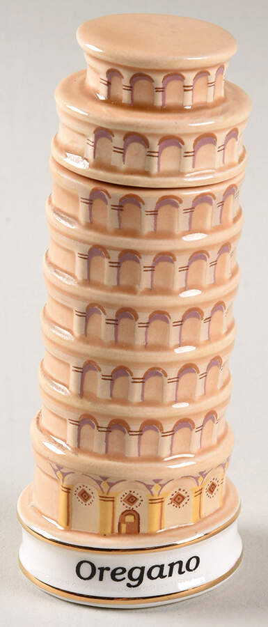 Spices of The World Oregano-Italy's Tower Of Pisa - Spice Jar Set-Ind Jar-Motif 15 by Danbury Mint-1