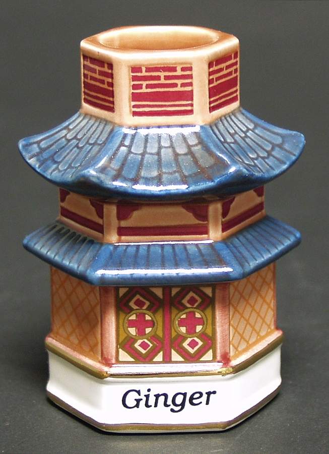 Spices of The World Ginger-Chinese Pavilion - Spice Jar-Ind Jar/Nolid-Motf12 by Danbury Mint-1