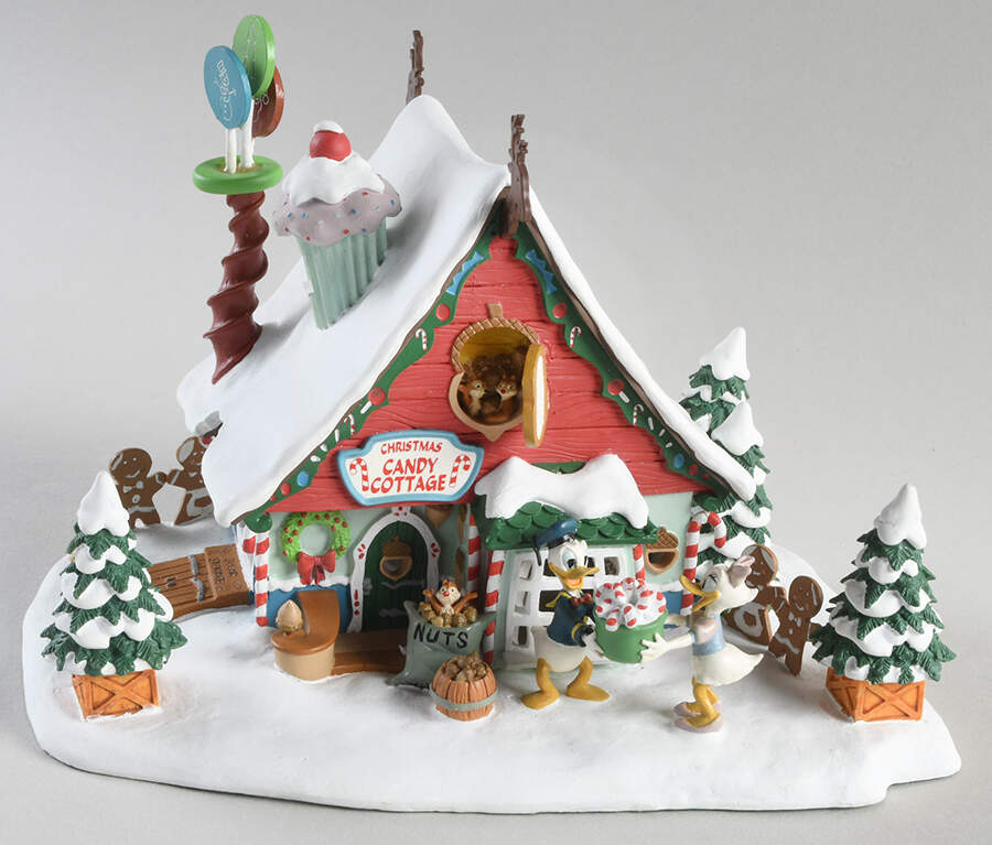 Disney Winter Wonderland Christmas Candy Cottage - No Box by Danbury Mint-1