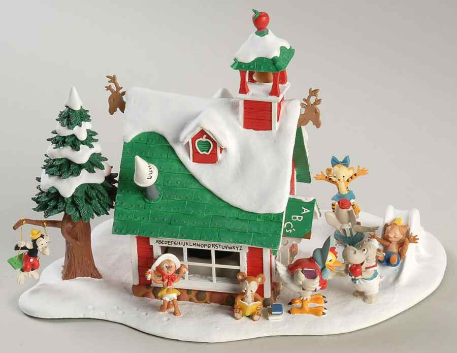 Disney Winter Wonderland Little Red Schoolhouse  - Boxed by Danbury Mint-1
