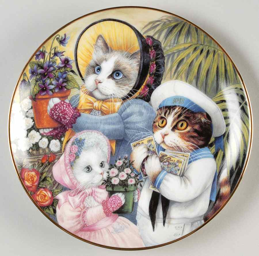 Fanciful Felines Flora's Flower Shop - No Box by Danbury Mint-1