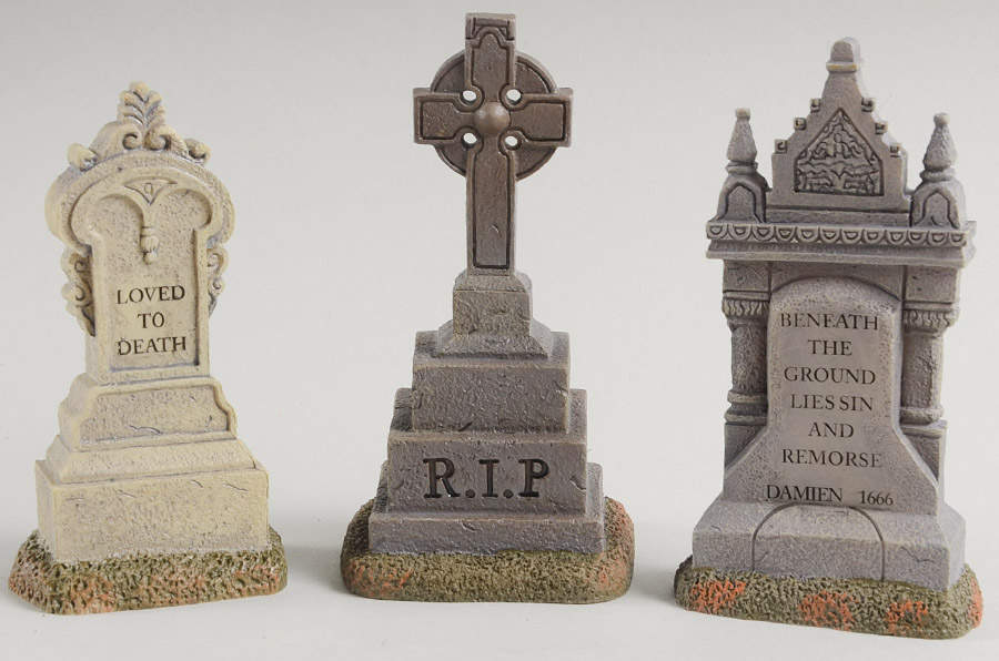 Snow Village Halloween Imposing Monuments - Set Of 3 - With Box Bx704 by Department 56-1