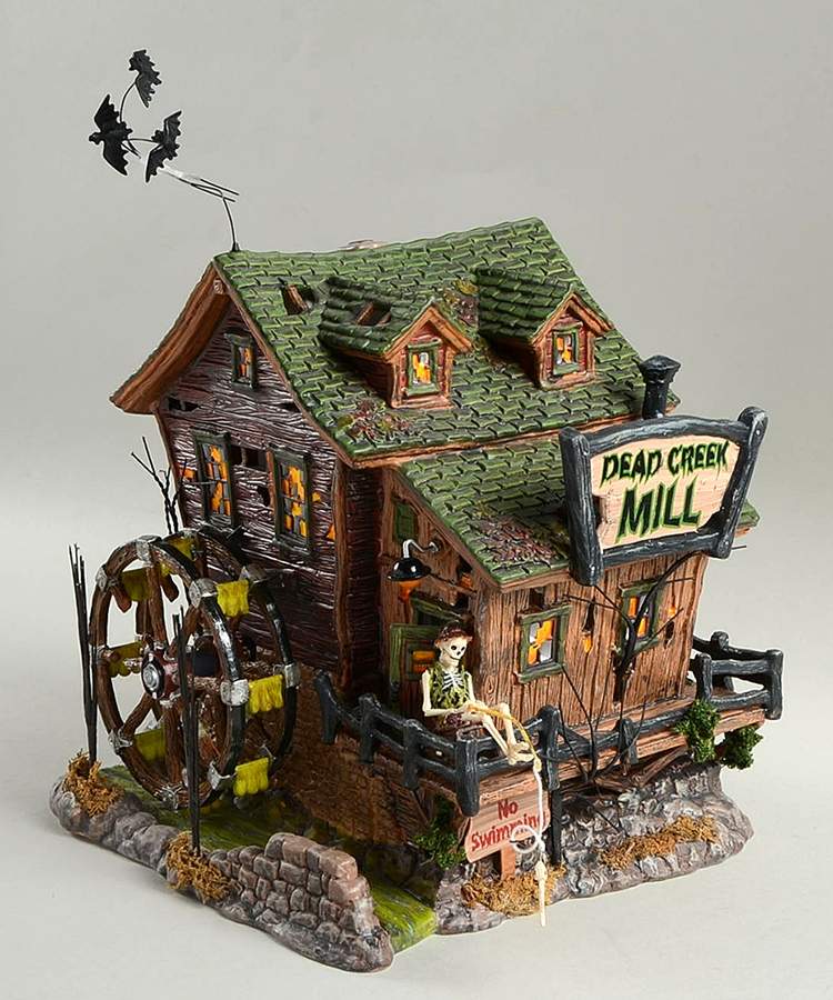Snow Village Halloween Dead Creek Mill - No Box by Department 56-1
