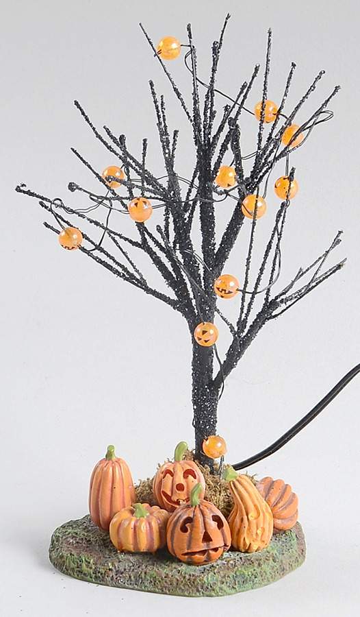 Snow Village Halloween Lit Jack-O-Lantern Tree - With Box by Department 56-1