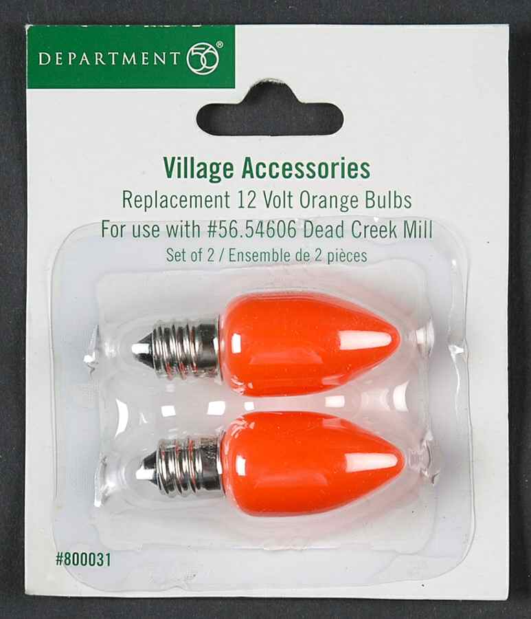 Snow Village Halloween Replacement 12 V Orange Bulbs - Boxed by Department 56-1