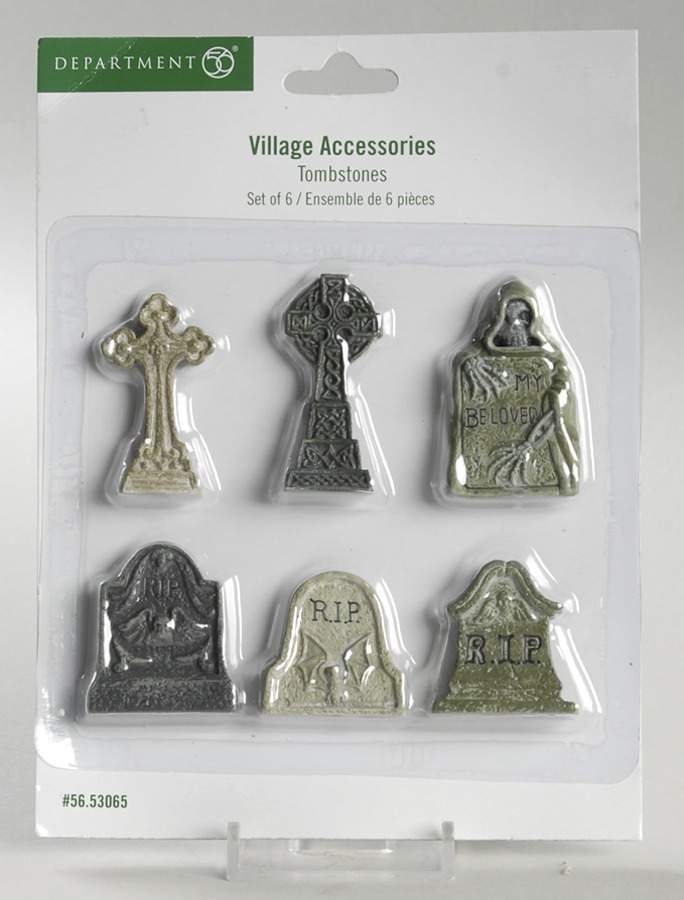 Snow Village Halloween Tombstones Set Of 6 - Boxed by Department 56-1