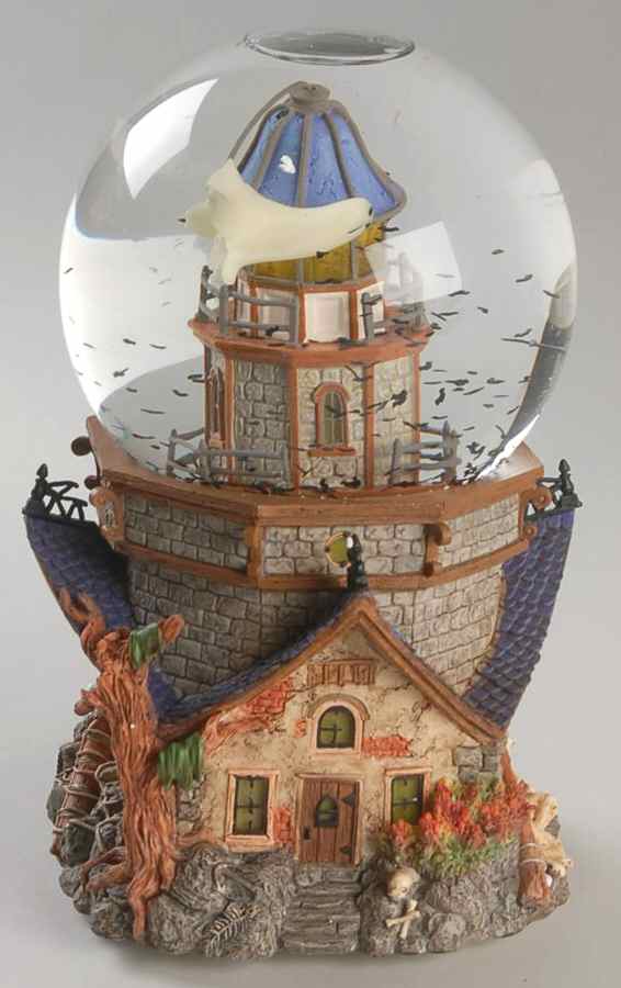 Village Musical Snowglobes Shipwreck Lighthouse - Halloween - No Box by Department 56-1