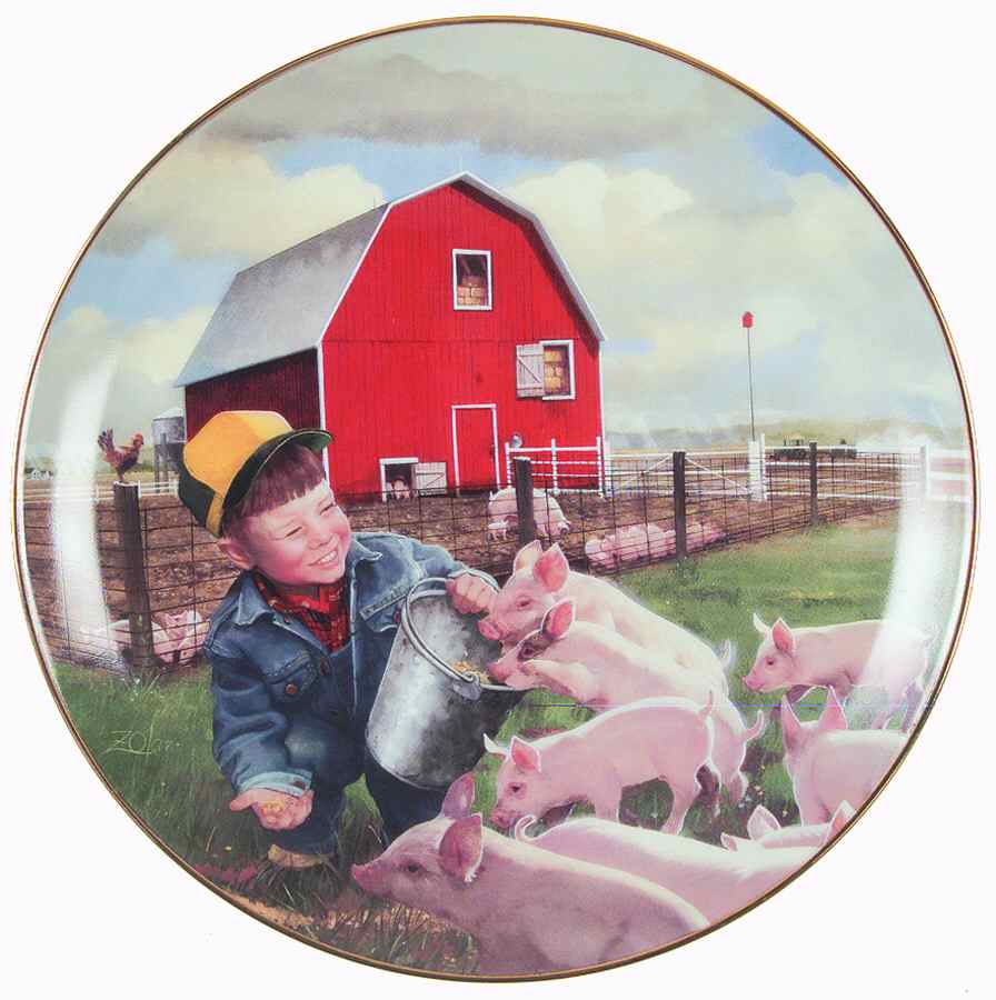 Little Farmhands Piglet Round Up - No Box by Danbury Mint-1