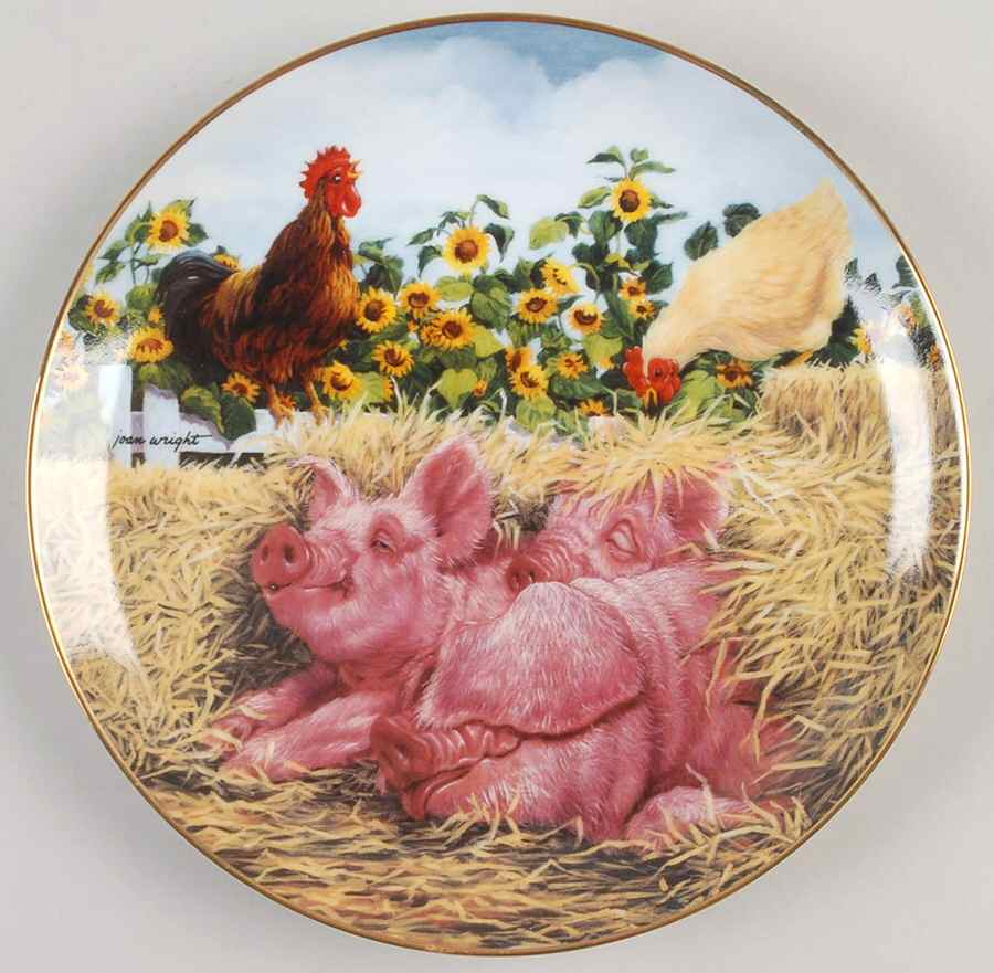 Pigs in Bloom Snoozing Swine - No Box by Danbury Mint-1