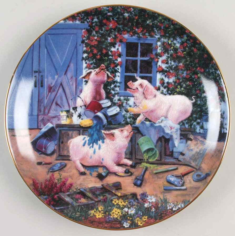 Pigs in Bloom Pigmentation - No Box by Danbury Mint-1