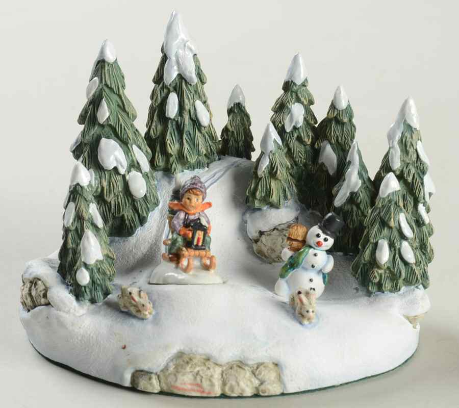 Miniature Hummelscape Ride Into Christmas - No Box by Danbury Mint-1