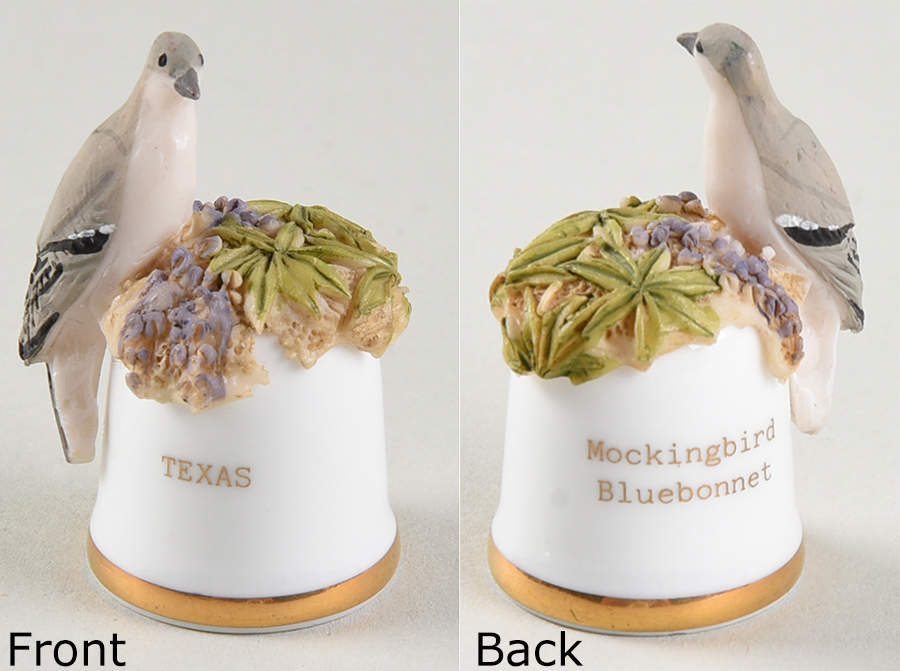 Birds and Flowers of the 50 States Mocking Bird/Blue Bonnet - No Box by Danbury Mint-1