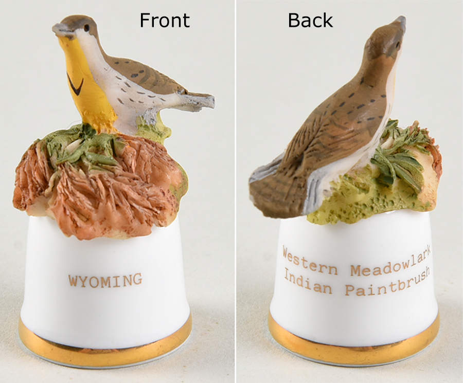Birds and Flowers of the 50 States Western Meadowlark/Indian Paintbrush - No Box by Danbury Mint-1