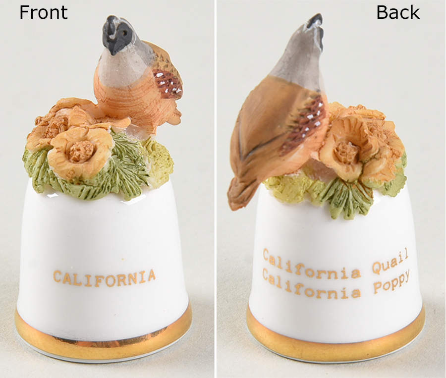 Birds and Flowers of the 50 States California- California Quail-California - No Box by Danbury Mint-1