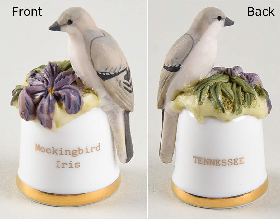 Birds and Flowers of the 50 States Mockingbird/Iris - No Box 42 by Danbury Mint-1