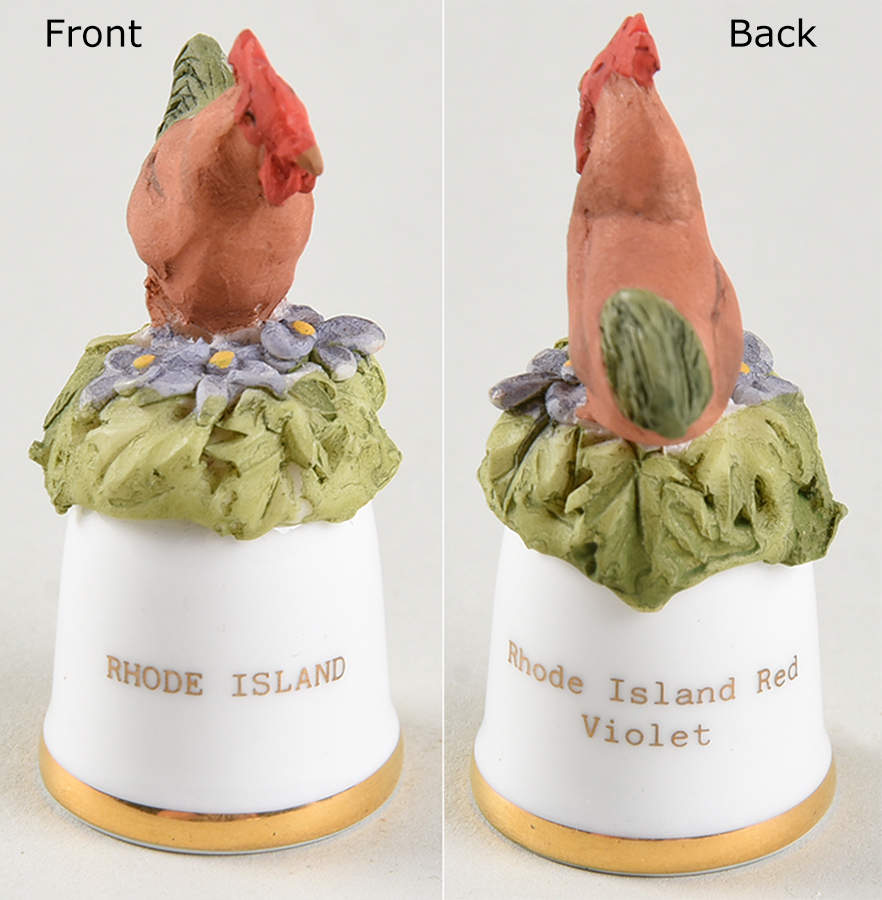 Birds and Flowers of the 50 States Rhode Island Red/Violet - No Box by Danbury Mint-1