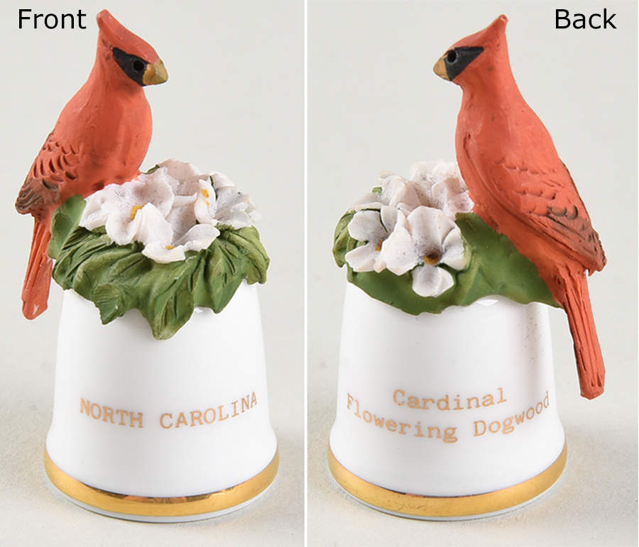 Birds and Flowers of the 50 States Cardinal/Flowering Dogwood - No Box by Danbury Mint-1