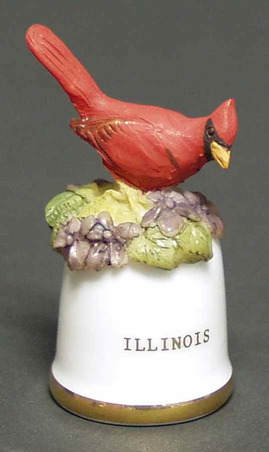 Birds and Flowers of the 50 States Illinois-Cardinal-Violet  - No Box by Danbury Mint-1