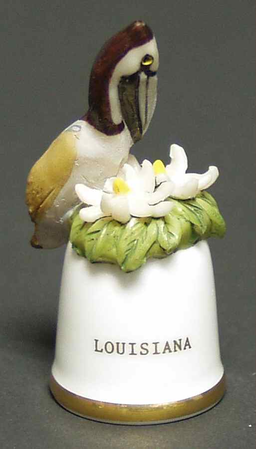 Birds and Flowers of the 50 States Louisiana-Brown Pelican-Magnolia - No Box by Danbury Mint-1