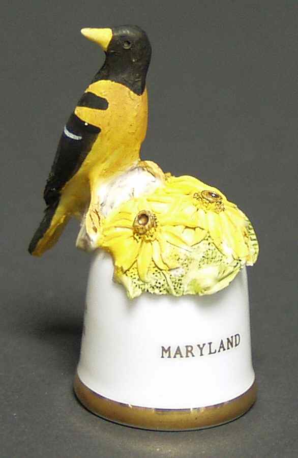 Birds and Flowers of the 50 States Maryland-Baltimore Oriole/Blackeyed Sus - No Box by Danbury Mint-1