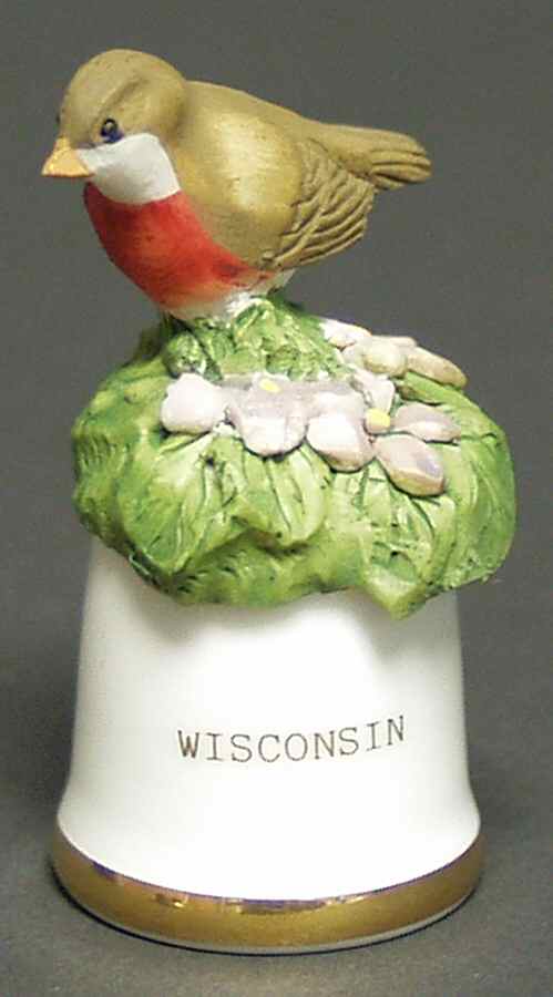 Birds and Flowers of the 50 States Robin/Wood Violet - No Box by Danbury Mint-1