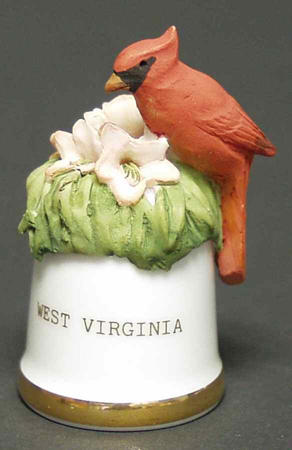 Birds and Flowers of the 50 States Cardinal/Rhododendron - No Box by Danbury Mint-1