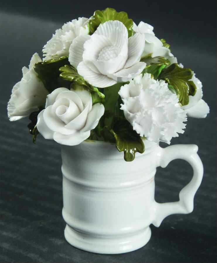 Denton Figurines White Flowers In Cup - No Box by Denton-1