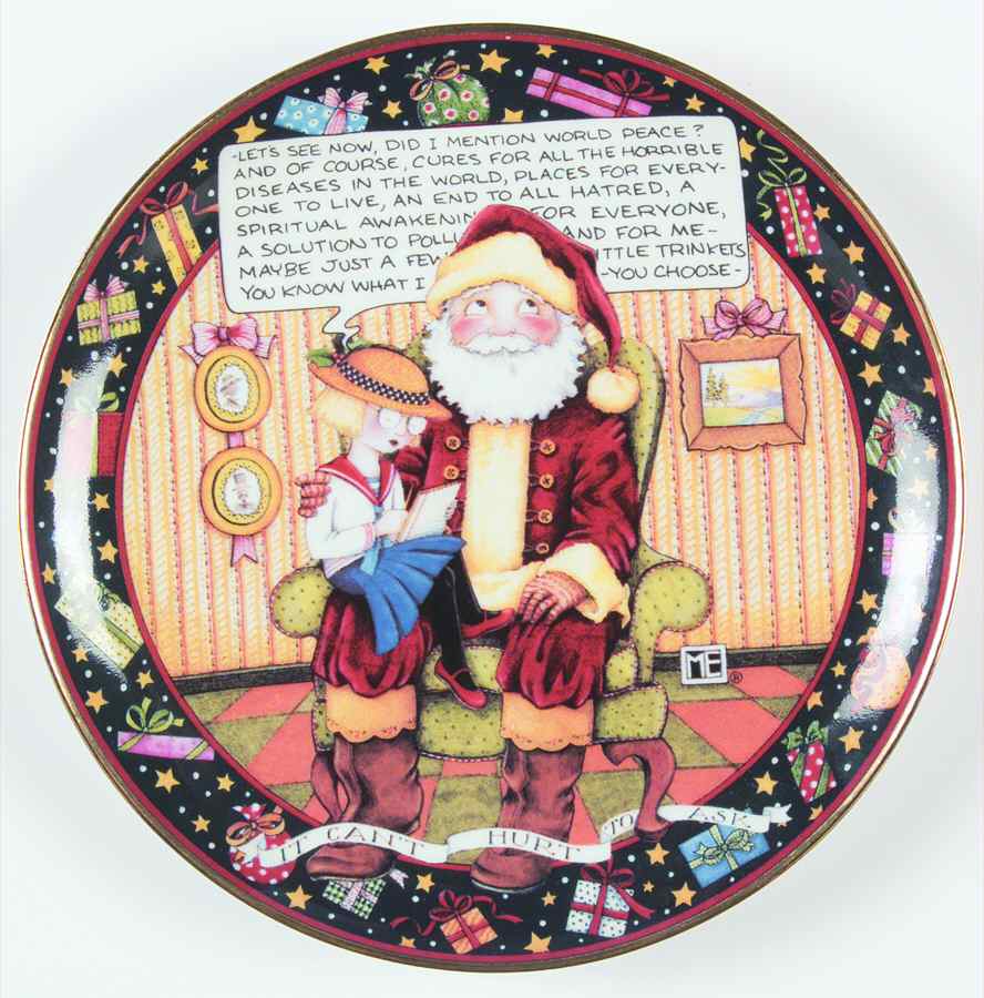 A Mary Engelbreit Christmas It Cant Hurt To Ask - No Box by Danbury Mint-1
