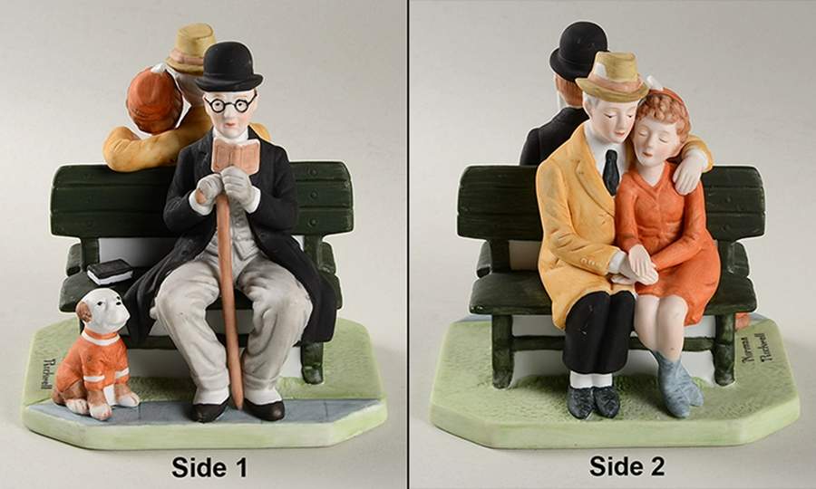 Norman Rockwell Figurines Series 2 Park Bench - No Box by Danbury Mint-1